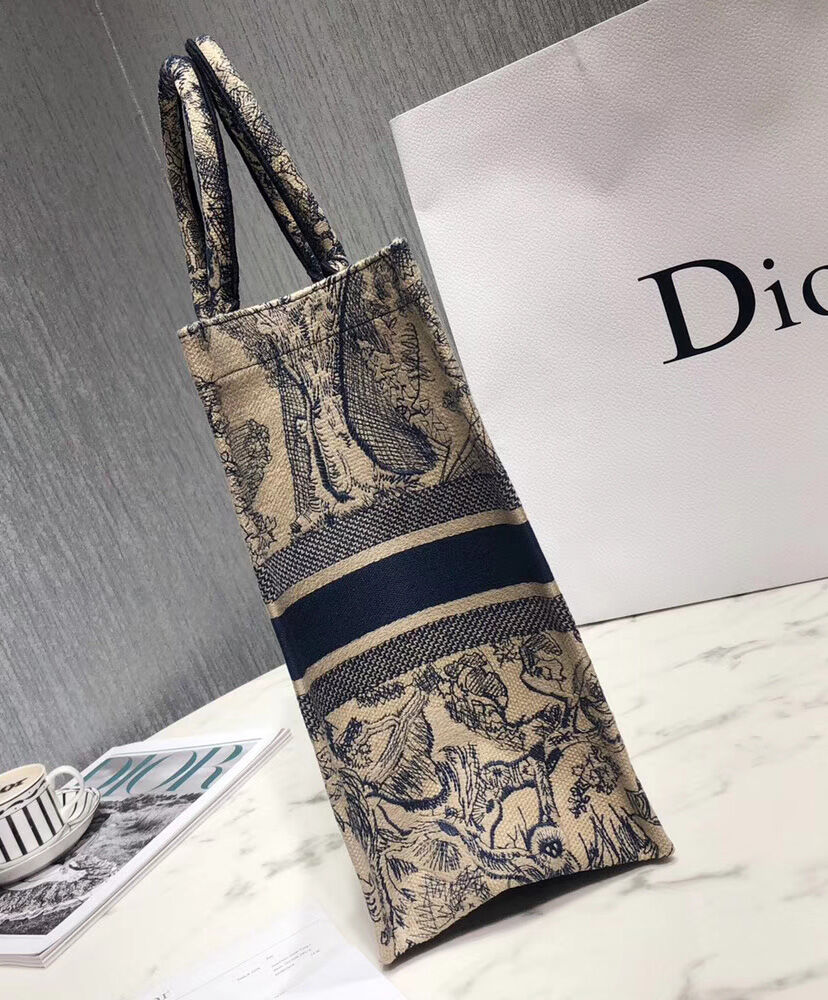 Christian Dior Book Tote Dior Oblique Canvas Bag Grey